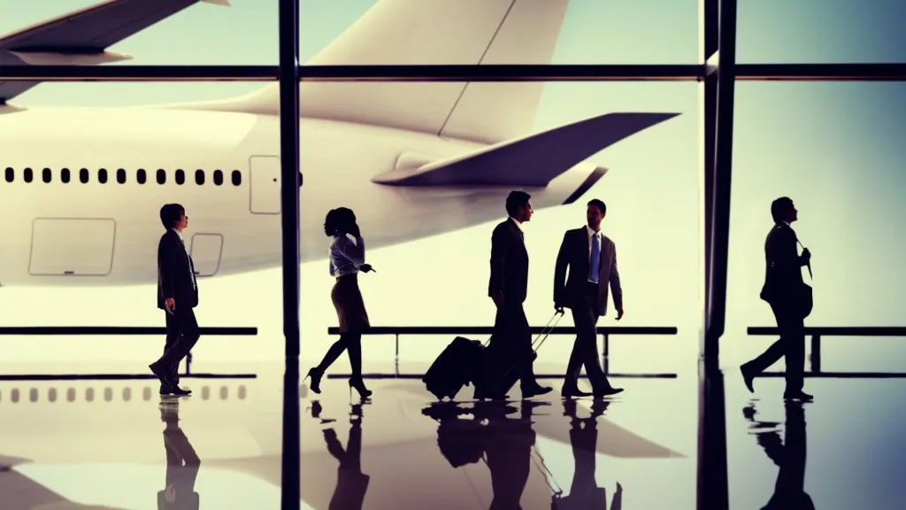 A business traveler at the airport