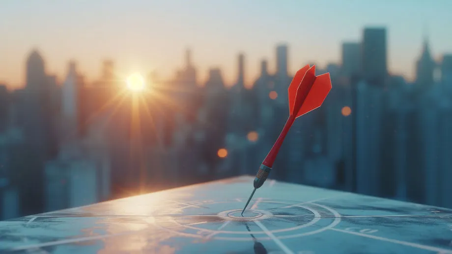 Venue sourcing target illustration representing precise event location planning
